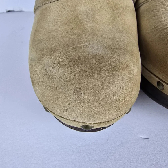 Ugg Women’s Natallie Leather Studded Platform Slip On Tan Clog Size 7 - Picture 3 of 16